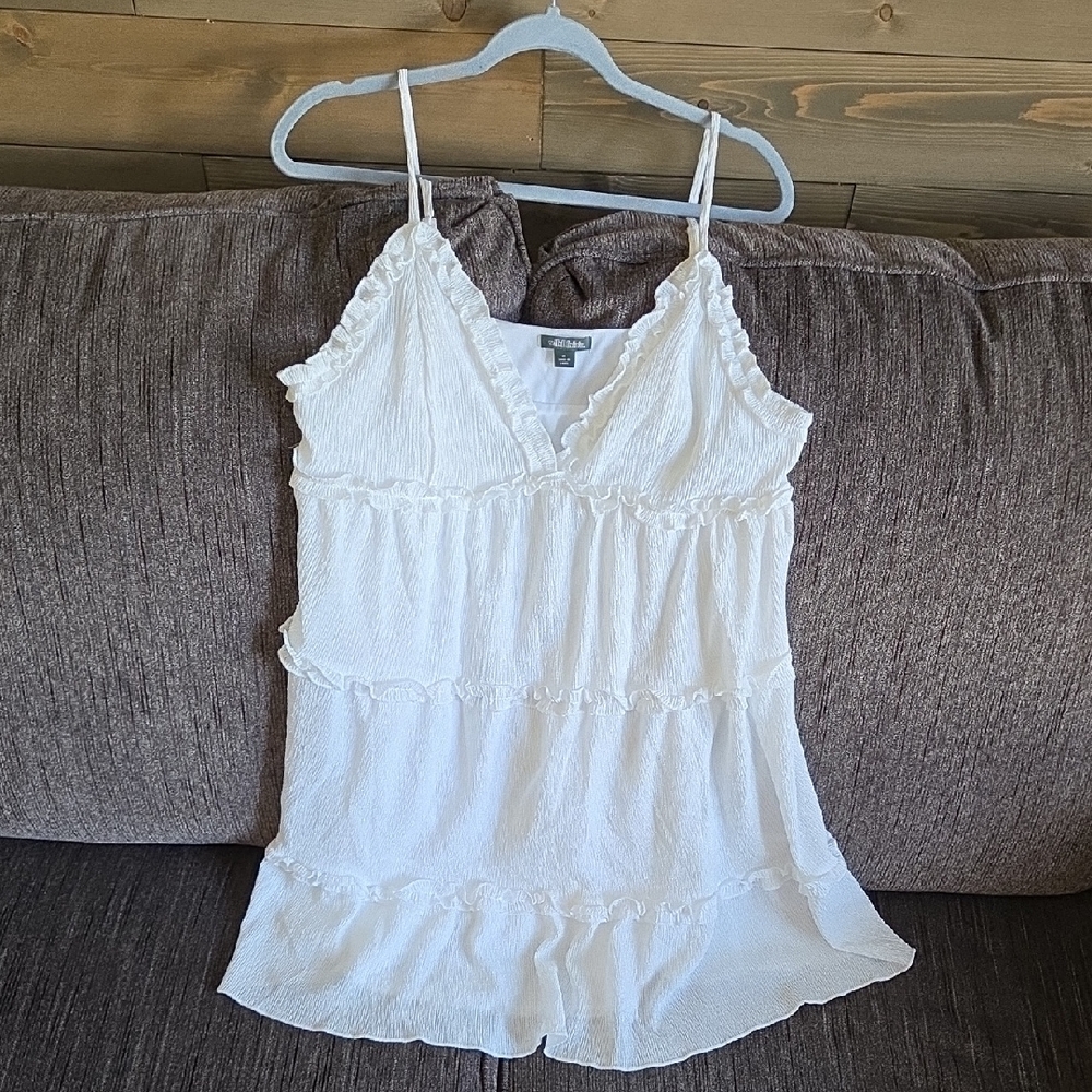 White Ruffled Women's  Mini Dress